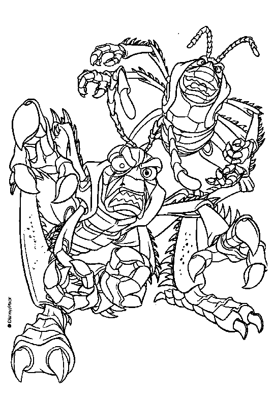 coloriage 1001 pattes attaquent des mechants